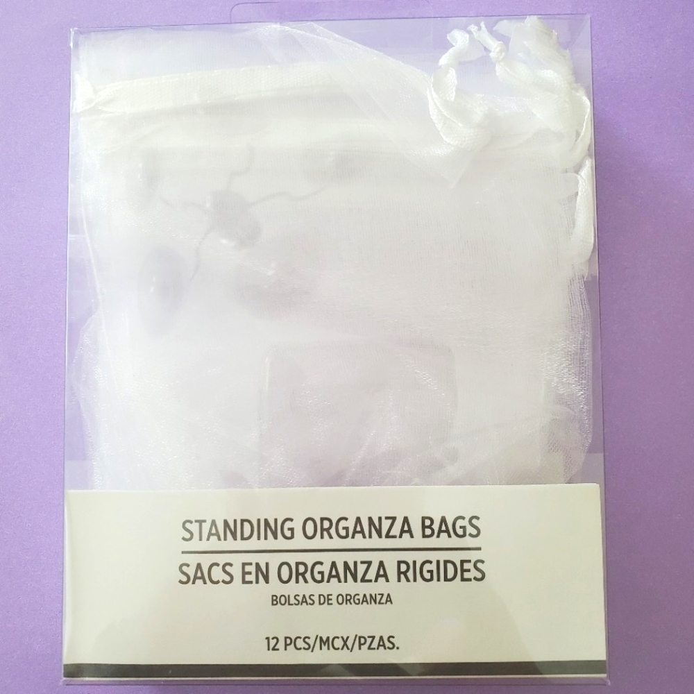 NWT, White, Standing Organza Bags